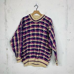 Runa maki vintage handmade sheep wool chunky knit sweater size XL